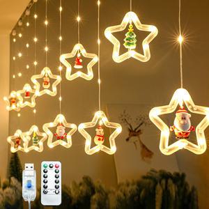 OMT 크리스마스 별 캐릭터 LED 가랜드 줄조명 무드등 OL-GLSTAR 트리장식