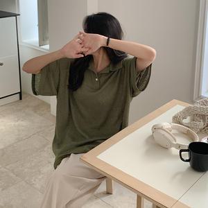 [제작] 마닐로 린넨 오픈카라 티셔츠 69906 빅사이즈 여성의류