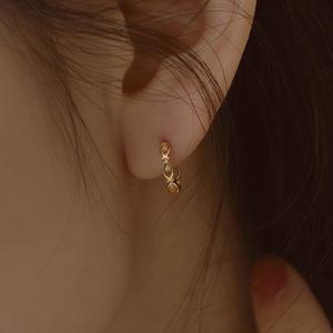 [윙블링]14k post 베베 행운 물고기 원터치 링귀걸이 W