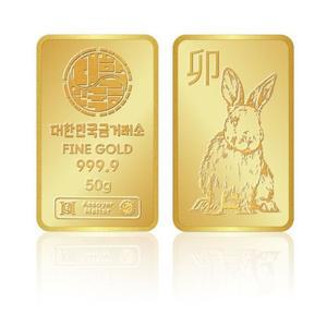 갤러리아 대한민국금거래소 2023 계묘년 토끼 골드바 50g_고급케이스