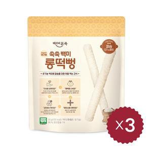 [베이비본죽]유기농 쑥쑥백미 롱떡뻥 30g 3개