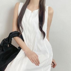 [비위치] 바스락 집업 나시 롱 원피스