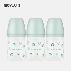 실리콘 코팅 노꼭지 유리 젖병 150ml 트리플팩 - 해피모어 에디션