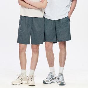 공용 지퍼형 포켓 5부 트레이닝 밴딩 팬츠