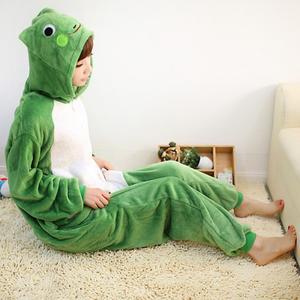 봉제 동물 원지 녹색 개구리 코스프레 의상, 남녀공용 성인 원피스 잠옷, 플란넬 홈웨어, 점프수트