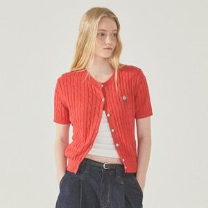 [후아유](김해점)Steve Round neck Short Sleeve Cardigan WHCKF2401F