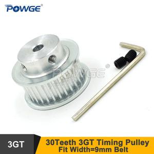 POWGE 30 3GT 풀리 보어 30T 5/6 35/8mm 밍 GT3 동기 벨트 밍 30 맞춤 W GT 9mm 풀리