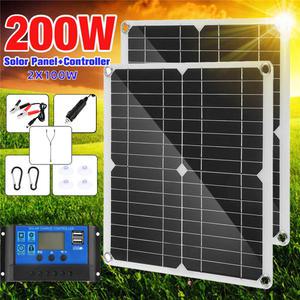 60A 컨트롤러와 200W 12V 은행 태양 태양 자동차 키트 한 태양 RV 광 보트 광 USB 휴대용 전지 배터리 패널 플레이트에 대 캠핑 충전기