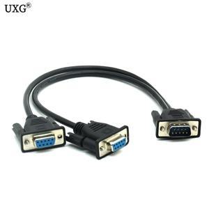 DB9 9Pin 1 To2 Rs232 직렬 케이블 분배기 직접 연결 COM 2 In 데이터 남성-여성 금전 등록기 POS 디스플레