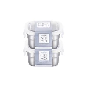 [스텐락] 본사 국내제조 네모 밀폐용기 4호(400ml) 2p세트