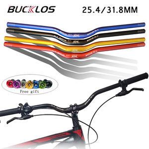 BUCKLOS Mtb 핸들 바 31.825.4mm 자전거 라이저 바 620660720780mm 알루미늄 합금 자전거 핸들 사이클링 바