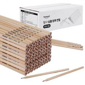 탐사 심플 원목 연필 100개입, 원목색, 1개 one option