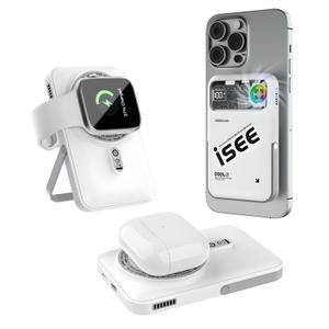 Isee 아이시3in1대용량 쿨링 맥세이프 터보 냉각팬 거치대 무선고속충전 리튬 폴리머 보조배터리 10000mAh