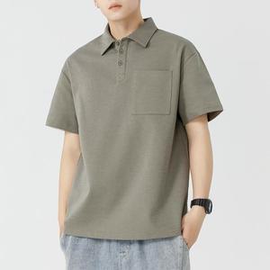 남성 데일리룩 카라 반팔티 반팔 캐주얼 포켓 칼라 티 상의 스포M2