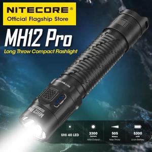 NITECORE MH12 Pro USB-C 충전식 소형 손전등 505 미터 전술 토치 UHi 40 LED 빔 5300mAh 21700 리튬 이온