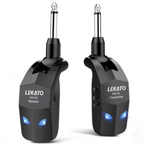 Lekato 무선 기타 시스템 일렉트릭 용 2.4Ghz 송신기 내장 충전식