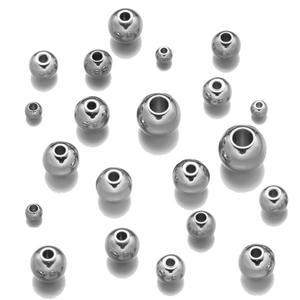 50pcs 2-10mm 304 스테인레스 스틸 비즈 부드러운 라운드 금속 스페이서 팔찌 목걸이 쥬얼리에 대 한 구슬