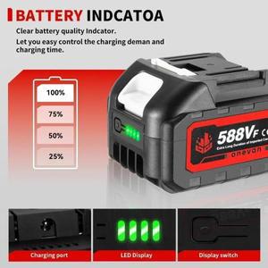 충전식 리튬 배터리 22900mAh 29900mAh 배터리 588VF 용량 표시기 21V 18V 전기 렌치 드릴 전동 공구