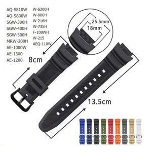 AQ-S810W 용 고무 시계 밴드, SGW-400H, 실리콘 스트랩, 손목 팔찌, 18mm
