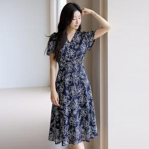 [루이스엔젤] 올리비아 레이어링 화이트 플라워 레이스 A라인 플레어 롱 원피스