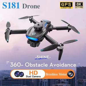 S181 RC 드론 전문 공중 8K ESC 듀얼 카메라 5G GPS 광학 흐름 장애물 회피 Brushless Foldable Quadcopter
