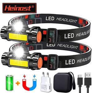 COB LED 헤드램프 토치, 충전식 헤드웨어 손전등, 야외 방수 캠핑 낚시 랜턴, 자석 포함 헤드라이트, 1-5