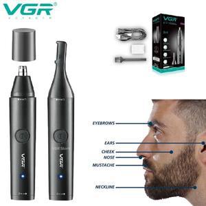 VGR 세척 가능 코 헤어 트리머 수염 얼굴 털 눈썹 전기 2 In 1 충전식 V-613