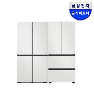 삼성 비스포크 키친핏 냉장고&4도어 김치냉장고 세트 RM70F63R2A+RQ42DB94R2AP 코타화이트