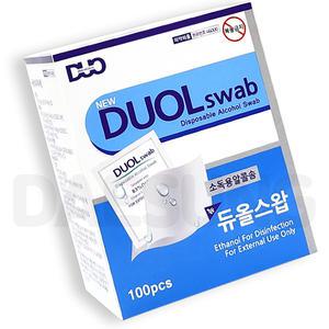 듀올스왑 100매입 1박스 알콜 생활 상처 핸드폰 에탄올 소독 솜 개별포장 알콜스왑