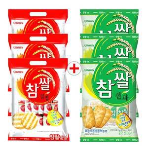 크라운 참쌀설병 270gx3개+참쌀선과 253gx3개 과자 간식 안주 쌀과자