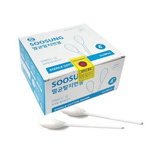 수성 멸균탈지면봉 4인치 10cm 1포 2매 x 30봉 구강청결용 소독면봉