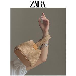 ZARA 손목 스트랩 가방 왕골 여름 여성 백 미니 가을
