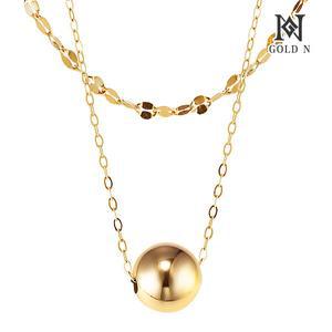 14K 듀너스 골드볼 두줄체인 목걸이 7mm