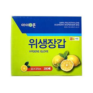 아이존 위생장갑 200매.일회용 비닐장갑 크린장갑