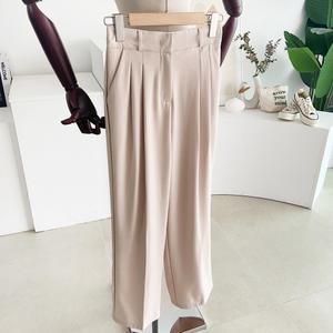 LS0170 S-2XL/3기장 더블핀턱 뒷밴딩 와이드 슬랙스 팬츠