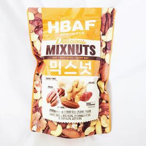 바프 HBAF 먼투선 믹스넛 250g 매일 건강 견과 아몬드 호두 캐슈넛 피칸 건크랜베리 혼합견과