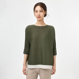 밑단 블록 7부 티셔츠_EPTSM024015