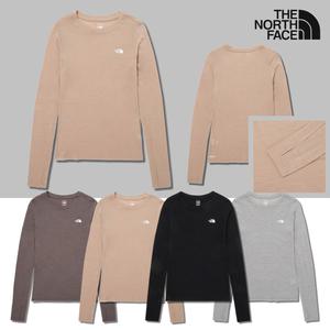 [매장정품] 노스페이스 여성 메리노 울 부드러운 긴팔 라운드 티 여자 데일리 편안한 티셔츠 NT7TP90