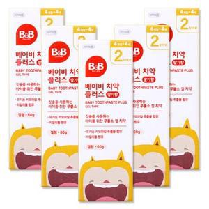 비앤비 베이비치약 플러스 겔 딸기 60g 5개