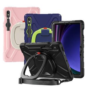 갤럭시탭 S10FE S9FE S9 S8 S7 케이스 폴리곤 프라임 아머 갤탭 범퍼 스트랩 어깨끈 거치대 아동 어린이 키즈 회전형 손잡이 유아