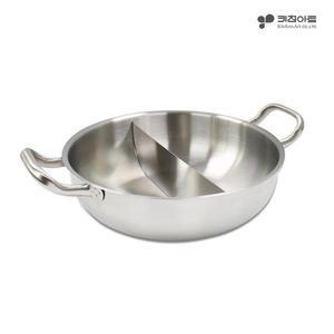 키친아트 이지 IH 인덕션가능 스텐레스 반반냄비 28cm