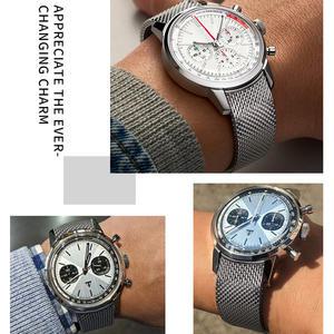 곡선형 엔드 메쉬 스테인레스 스틸 시계 스트랩 Breitling 41mm Top Time B01 시계 밴드 하이 퀄리티 손목