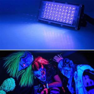 LED UV 블랙 라이트, 플러그가 달린 IP66 방수 글로우 파티용 네온 100W,
