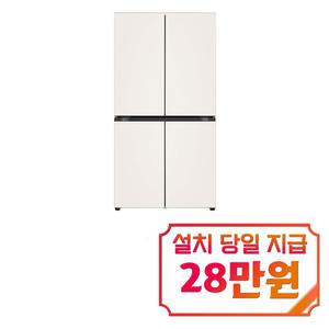 [LG] 디오스 오브제컬렉션 STEM 4도어 냉장고 860L (오브제컬렉션 베이지/베이지) T875MEE042 / 60개월 약정s