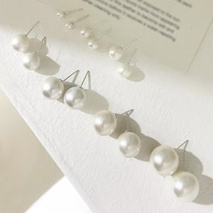 (문스샵) 핵진주귀걸이 925 은귀걸이 실버 은침 은진주 4mm 6mm 8mm 10mm 12mm 14mm 16mm 미니 왕 큰진주