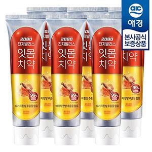 [애경][비밀] 2080 진지발리스 골드진생 치약 140g x6개