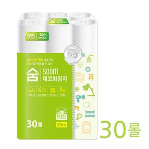 숨 두루마리 화장지 천연펄프 3겹 25m 1팩