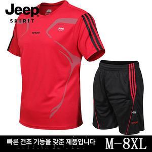 JEEP 남자 반팔 반바지 트레이닝복 세트 짐웨어 헬스복 운동복세트