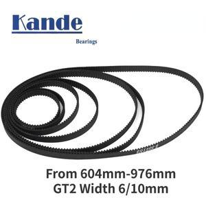 칸데 폐쇄 루프 고무 타이밍 벨트 3D 프린터 부품 GT2 6mm 2GT 10mm 604mm-976mm 너비 6mm 10mm 동기 벨트