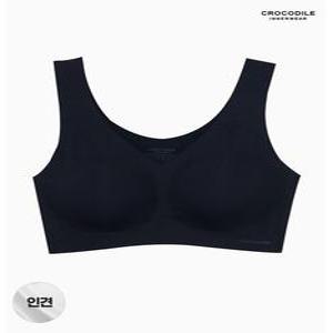 [크로커다일 이너웨어]쿨 인견 에어홀 V넥 감탄브라 1종 블랙